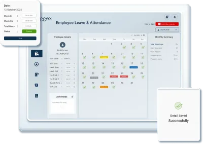 Automated attendance tracking and employee record management in Waggex payroll software