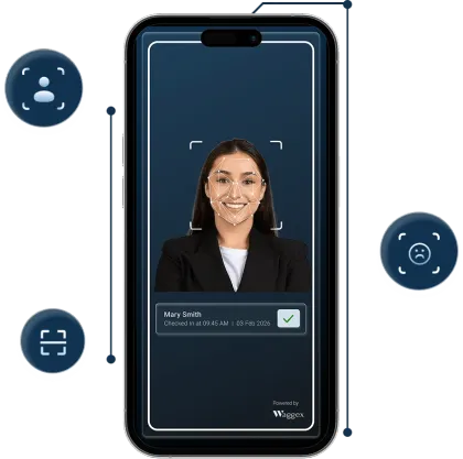 FaceLens App showing AI face recognition attendance on Android phone no biometric hardware required India